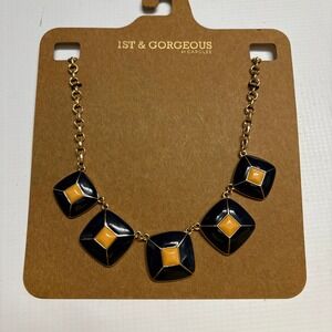 Wholesale Lot of 6 NEW 1st & Gorgeous by Carolee Navy &‎ Gold Statement Necklace